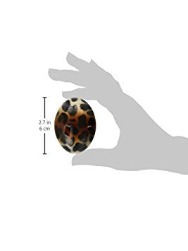 Hand Painted Oval Barrette With Leopard Design And A Brown Over Shadow