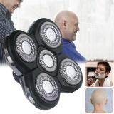 Shaver Blade Heads, Universal 5 Heads Replacement Razor Blade Heads, Electric Razor Rotary 4D Cutter Head,Fit for All 5 Head Razors (Black)