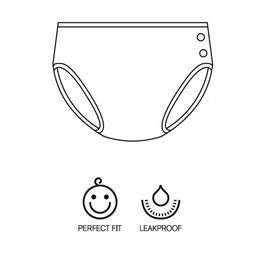 Imse Vimse Reusable Swim Diaper for Baby and Toddler Girls with Ruffle and Snaps (White Blue Stripe, SL 28-37 lbs)