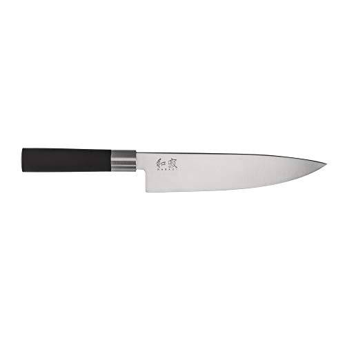 Wasabi Chef&#39;s Knife 8”, Thin, Light Kitchen Knife, Ideal For All-Around Food Preparation, Hand-Sharpened Japanese Knife, Perfect For Fruit, Vegetables, And More,Black