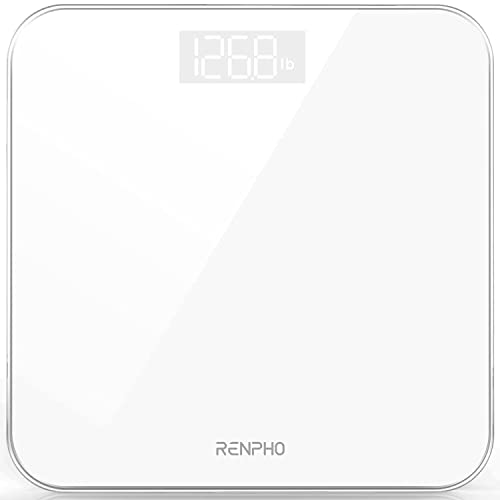 Digital Bathroom Scale, Highly Accurate Body Weight Scale with Lighted LED Display, Round Corner Design, 400 lb, White - Core 1S