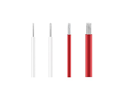 Semi-Permanent Makeup Round Microblade Needles Manual Fog Needle Eyebrow Tattoo Needle 4 Different Types R3 R5 R7 R21 Pack of 100
