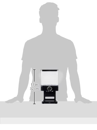 Zevro Compact Dry Food Dispenser, Single Control, Black/Chrome