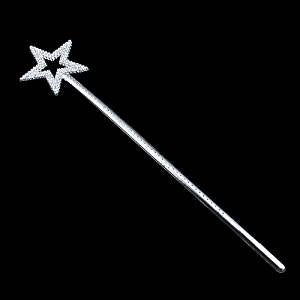 Star Wand,13 Inches Silver Fairy Princess Angel Wand