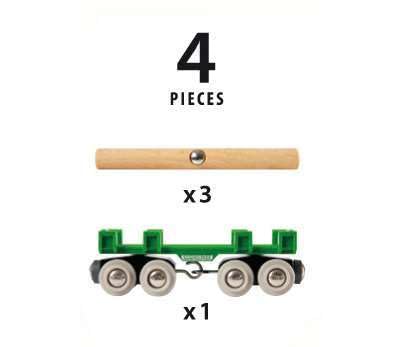 BRIO World - 33696 Lumber Loading Wagon | 4 Piece Toy T