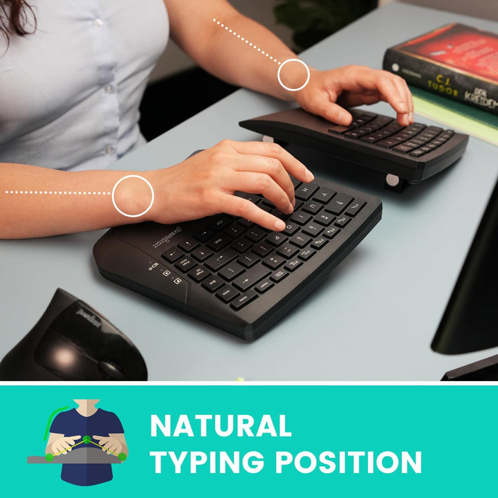 Perixx PERIBOARD-624B US, Wireless Ergonomic Split Keyb