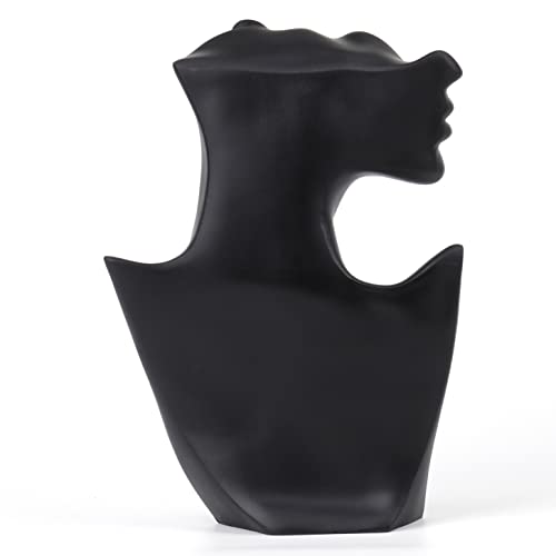 Jewelry Display Stand, Mannequin Earring Stand, Black Resin Pendant, Boutique Bust Holder Organizer for Show Jewelry, Necklace, Earrings, Rings