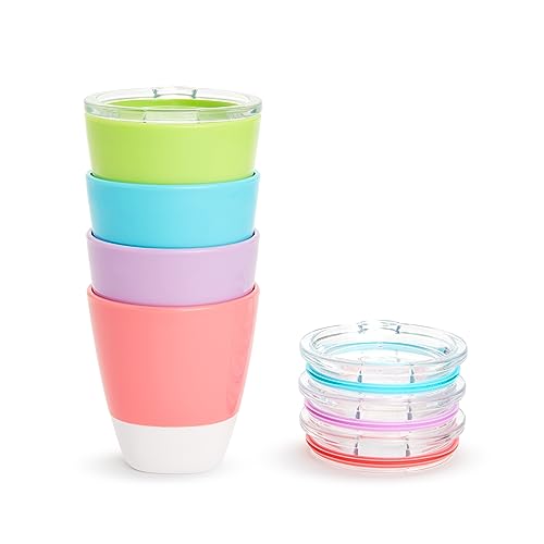 ® Splash™ Open Toddler Cups with Training Lids, 7 Ounce, Multicolored, 4 Pack