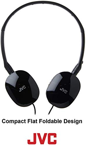 Black Flat and Foldable Colorful Flats On Ear Headphone with 3.94 foot Gold Plated Phone Slim Plug HAS160B