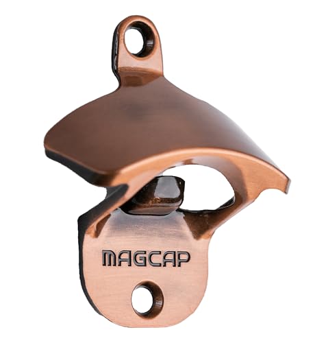 Outdoor Bottle Opener Wall Mounted - Style Magnetic Beer Bottle Opener that Catches Caps - Easy to Install and Incredibly Convenient