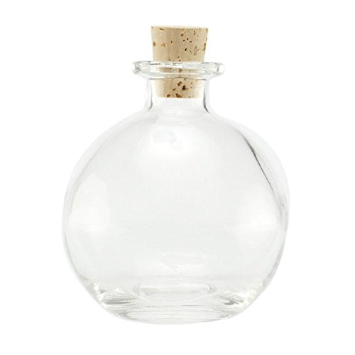 Spherical Clear Glass Bottle, 8.5 Oz. w/Cork (1, Cork)