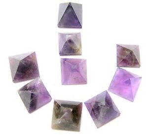 Crystalmiracle Lot of 9 Amethyst Loose Mini Pyramids Cr