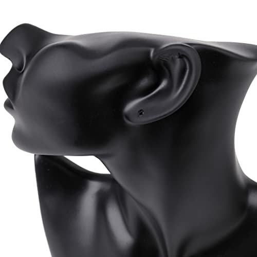 Jewelry Display Stand, Mannequin Earring Stand, Black Resin Pendant, Boutique Bust Holder Organizer for Show Jewelry, Necklace, Earrings, Rings