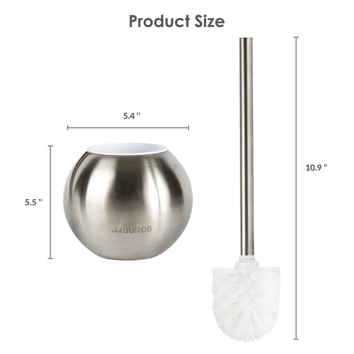 Toilet Brush and Holder, 2 Pack Stainless Steel Toilet Brush and Holder Set for Bathroom, Toilet Bowl Brush Modern Toilet Scrubber Brush