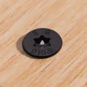 Glvaner M5-0.8 x 8mm (50 pcs) Alloy Steel Flat Head Torx Drive Machine Screws 10.9 Grade Black Oxide Full Thread Coverage