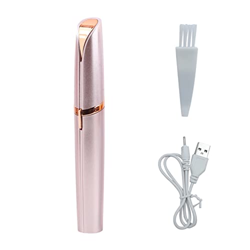 Eyebrow Hair Remover, USB Rechargeable Painless Precision Portable Electric Eyebrow Trimmer Pen, Safe Eyebrow Shaver Razor Tool(Rose Gold)