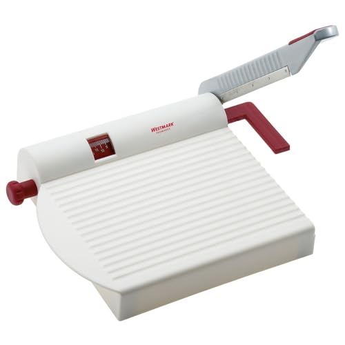 Germany Multipurpose Stainless Steel Cheese and Food Slicer with Board and Adjustable Thickness Dial (White) -