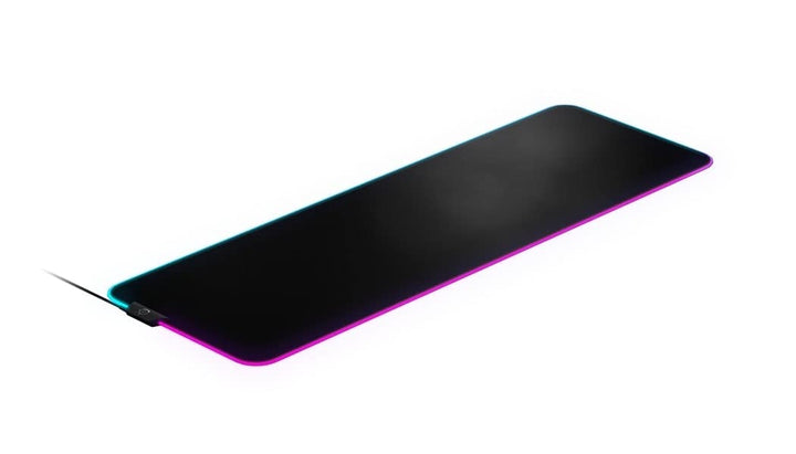 Gaming Mouse Pad 2 Zone RGB Illumination 9cm x 30cm x 0.4cm QcK Prism Cloth XL Black