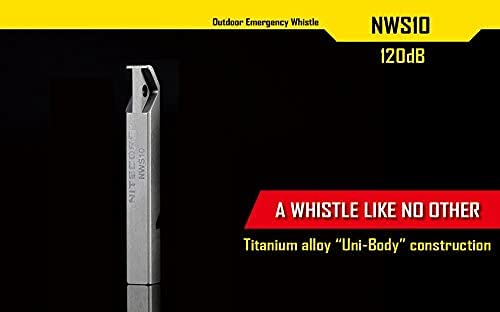 NWS10 TC4 Titanium Outdoor Emergency Whistle 120 Decibeles (NWS10 Emergency Whistle)