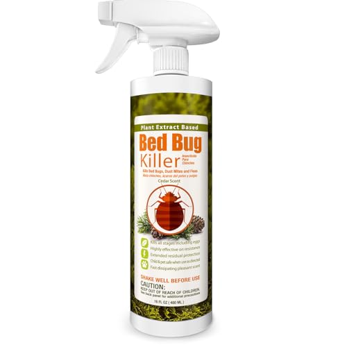 Bed Bug Killer 16 oz by EcoRaider, 100% Kill Efficacy, Bedbugs &amp; Mites, Kills Eggs &amp; The Resistant, Lasting Protection, USDA BIO-Certified, Plant Extract Based &amp; Non-Toxic, Child &amp; Pet Safe