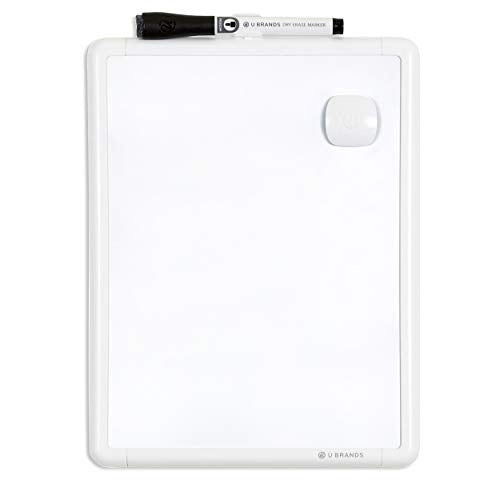Contempo Magnetic Dry Erase Board, 8.5x11, White Modern Frame, Includes Magnet and Marker