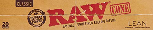 RAW Classic Natural Unrefined Pre Rolled Cones - 20 Con