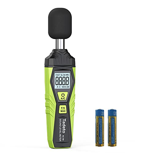 Decibel Meter, Digital Sound Level Meter Portable SPL Meter 30dB to 130dB MAX Data Hold with LCD Display Backlight A/C Weighted for Home Factories