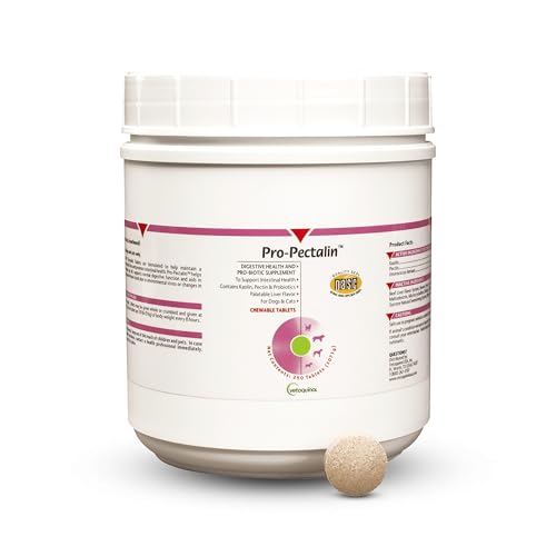 Pro-Pectalin Chewable Tablets for Dogs & Cats, Helps Relieve Occasional Diarrhea in Cats and Dogs, Situational Diarrhea Relief with Kaolin and Pectin, Contains Beneficial Probiotic Bacteria, 250ct