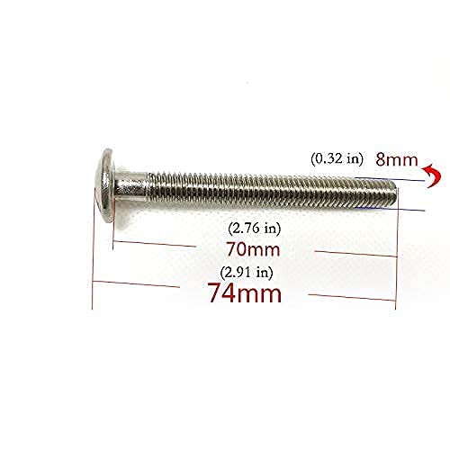Toliet Bolts,Tank to Bowl Stainless Stell 5/16inch by 3Inch Heavy Duty Bolts with Rubber and Stainless Steal Washers and Wing Nuts,Toliet Bolt