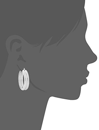 Edforce Women&#39;s Stainless Steel Double Round Hoop Earrings, (6mm x 25mm)