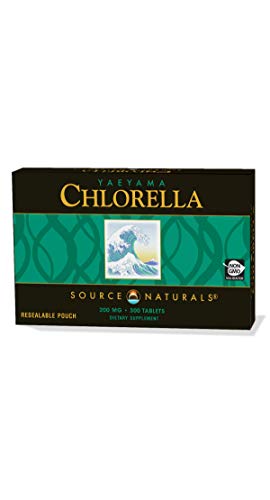 Source Naturals Yaeyama Chlorella Box 200 mg Freshwater Green Superfood, Plant-Based B12-300 Tablets
