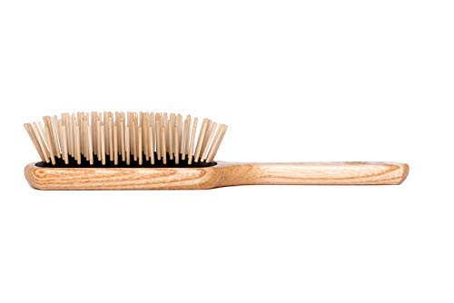 TEK- Rectangular Brush with Long Tooth in Ash Wood Hand