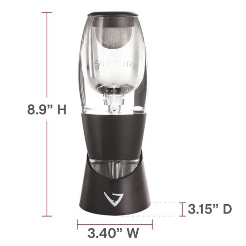 Red Wine Aerator Includes Base Enhanced Flavors with Smoother Finish, Black