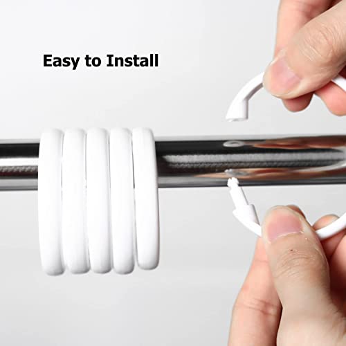 Premium Plastic Shower Curtain Rings Shower Curtain Hooks Gliding on Standard Shower Rods Easy Snap Closure (O Shape,White,12Pcs)