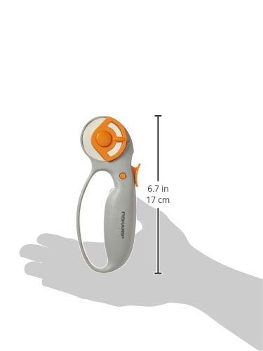 Classic 45mm Loop Rotary Cutter for Fabric and Paper - 45mm - Rotary Cutter for Sewing, Arts and Crafts with Comfort Handle - Grey and Orange [packing may slightly vary]