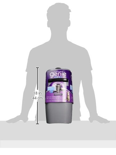 Plus Pail (Silver) | Cat Litter Box Waste Disposal System for Odor Control | Includes 1 Square Refill Bag