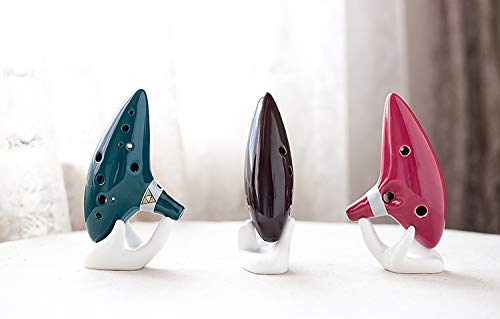 5 Colors 12 Holes Kiln-fired Ceramic Alto C Legend of Zelda Zelda Ocarina Flute of Time Ceramic (Pink)