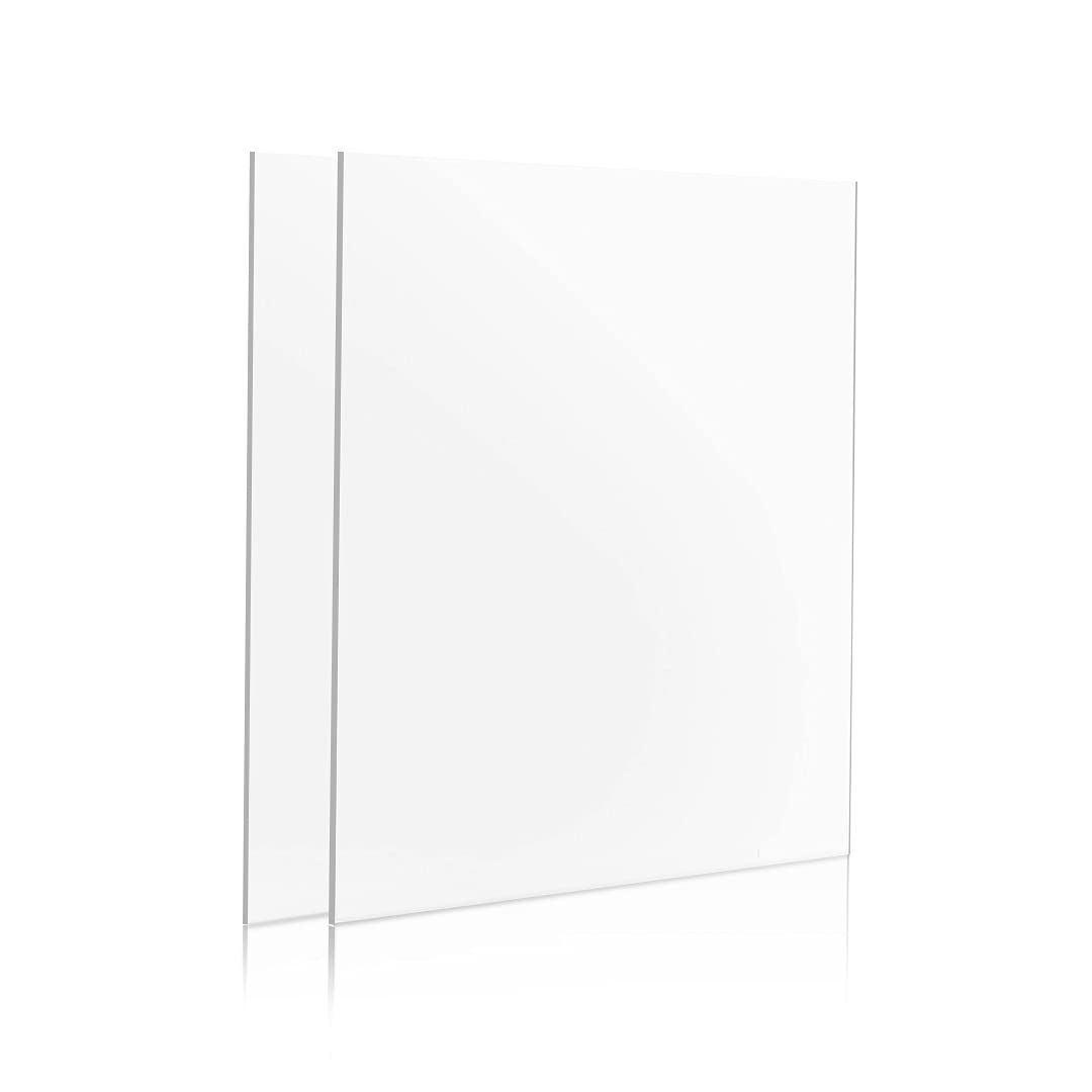 Broken Glass Replacement Sheets for Picture Photo Frames - 2.0 mm Thick Ultra-Transparent - Works for Perspex Acrylic Sheets DIY Project (2, 11.7x16.5 inches)
