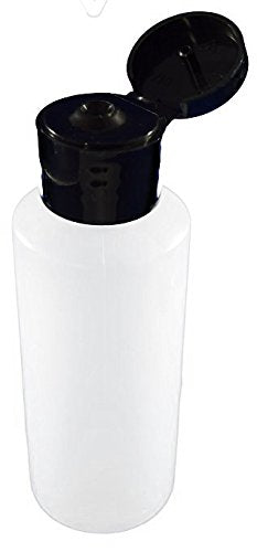 Black Cap: 12 - 2-ounce Travel Bottles with Flip Caps (Black Cap)