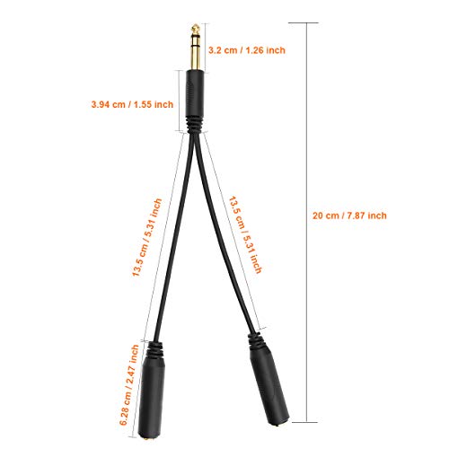 tisino 1/4 Splitter Cable, 1/4 TRS Stereo Male to Dual 