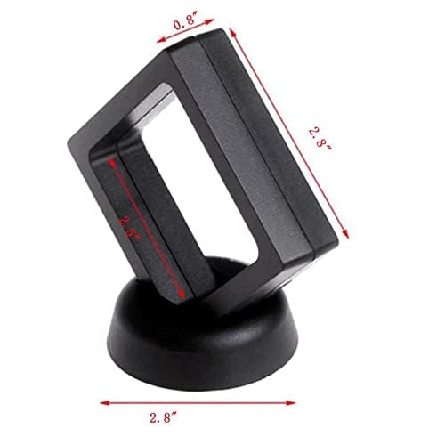 5 Pcs 3D Floating Frame Display Holder with Stands, Thin Film Jewelry Storage Box Coin Display Case, PE Suspension Frames Container for Medallions Stamps Chip Pin Butterfly Specimens (2.5 x 2.5in)