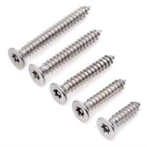 Glvaner M5 x 30mm (50 pcs) Flat Countersunk Head Torx Security Sheet Metal Screws, 304 Stainless Steel 18-8 Tamper Resistant Self Tapping Screws, Anti-Theft Tamper Proof Wood Screws with Bit T25