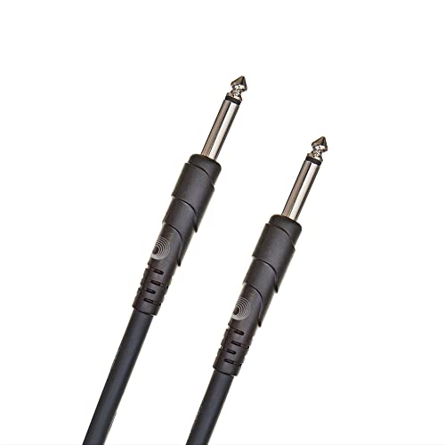 D&#39;Addario Accessories Speaker Cable - Molded Plugs - Shielded Ends - 1/4 Inch Male to 1/4 Inch Male - Classic Series - 10 Feet/3.05 Meters - Straight Ends - 1 Pack