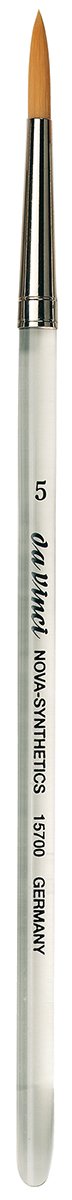 da Vinci Nails Series 15700 Gel Technique Nail Brush, Round Extra Fine Synthetic with Plexiglass Handle, Size 5