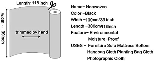 W 39inch by L 118inch Upholstery Cambric Dust Cover Fabric Replacement,Bottom Cloth Nonwoven Dust Cover for Chairs,Underside of Upholstered Furniture