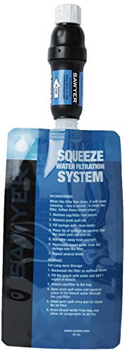 SP129 Squeeze Water Filtration System w/ Two 32-Oz Squeeze Pouches, Straw, and Hydration Pack Adapter