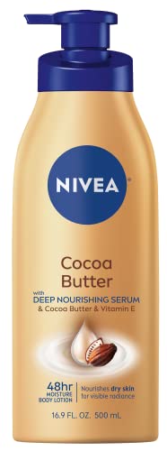 NIVEA Cocoa Butter Body Lotion with Deep Nourishing Serum, Scented Body Lotion, 16.9 Fl Oz Pump Bottle