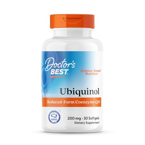 Doctors Best Ubiquinol, Reduced-Form Coenzyme Q1, 200 mg, Non-GMO, Gluten Free, Soy Free 30 Softgels