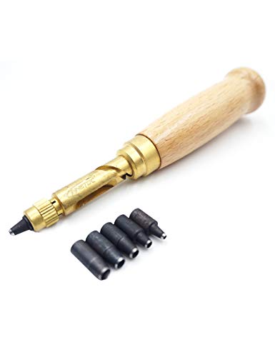 Adjustable Japanese Screw Hole Punch, Leather Hole Punch Tool, Paper Hole Punch, Craft Puncher, 6 Tip Sizes Fabric Punch Set