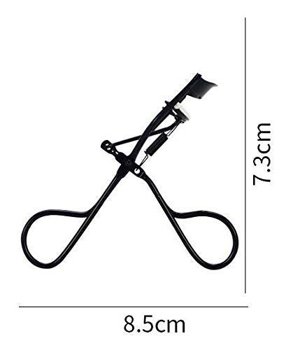2PCS Female Black Stainless Steel Eyelash Curler Hair Curler Eyelash Curler PP Silicone Cushion Cosmetic Tool Eyelash Curler
